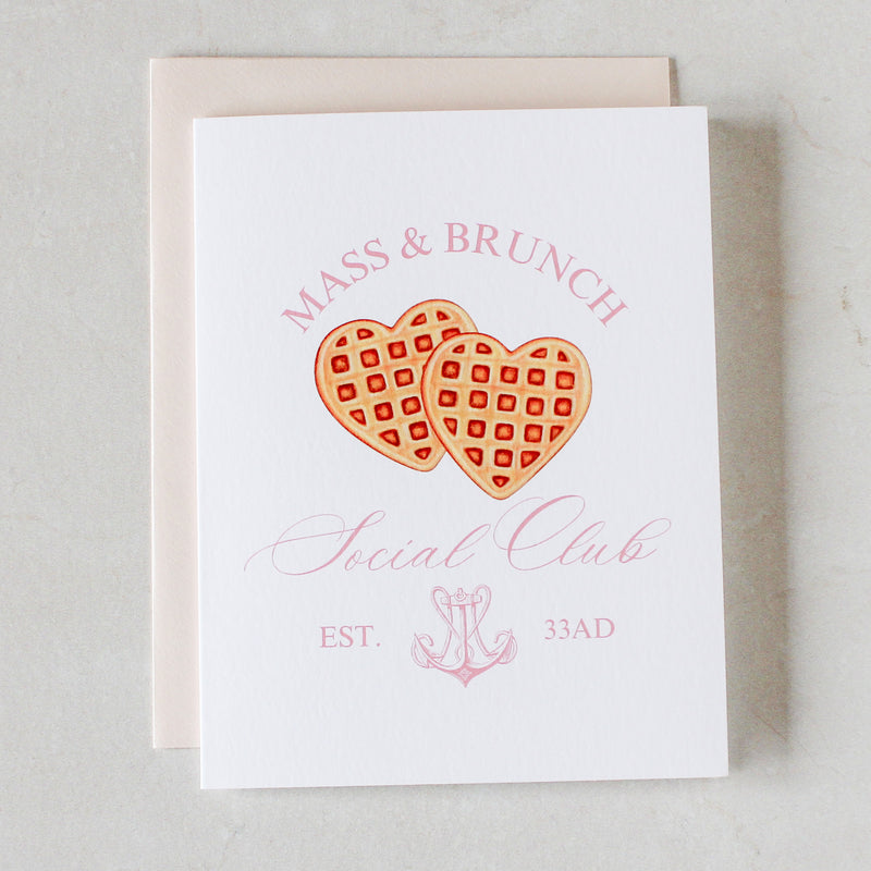 Catholic Greeting Card, Mass & Brunch Social Club, Coastal Aesthetic