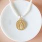 Pearl Necklace: Gold Blessed Mother