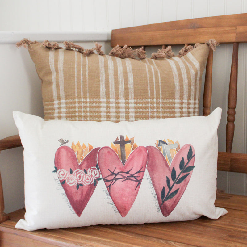3 Hearts Lumbar Pillow