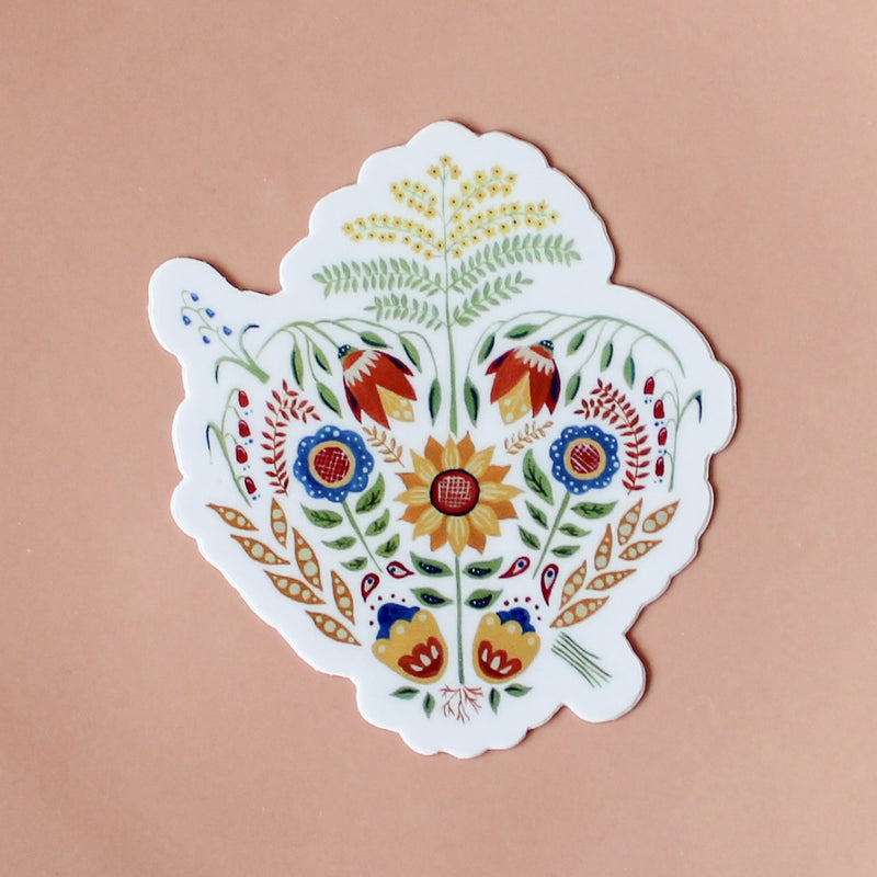 Folk Art Immaculate Heart Vinyl Sticker