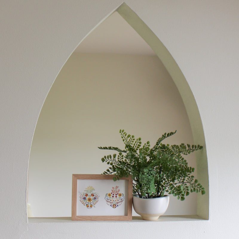 Folk Art Sacred and Immaculate Hearts Print: 5x7