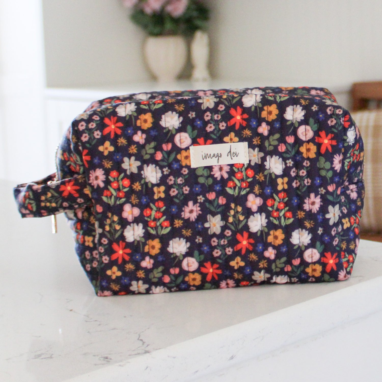 Catholic Quilted Cosmetic Toiletry Bag