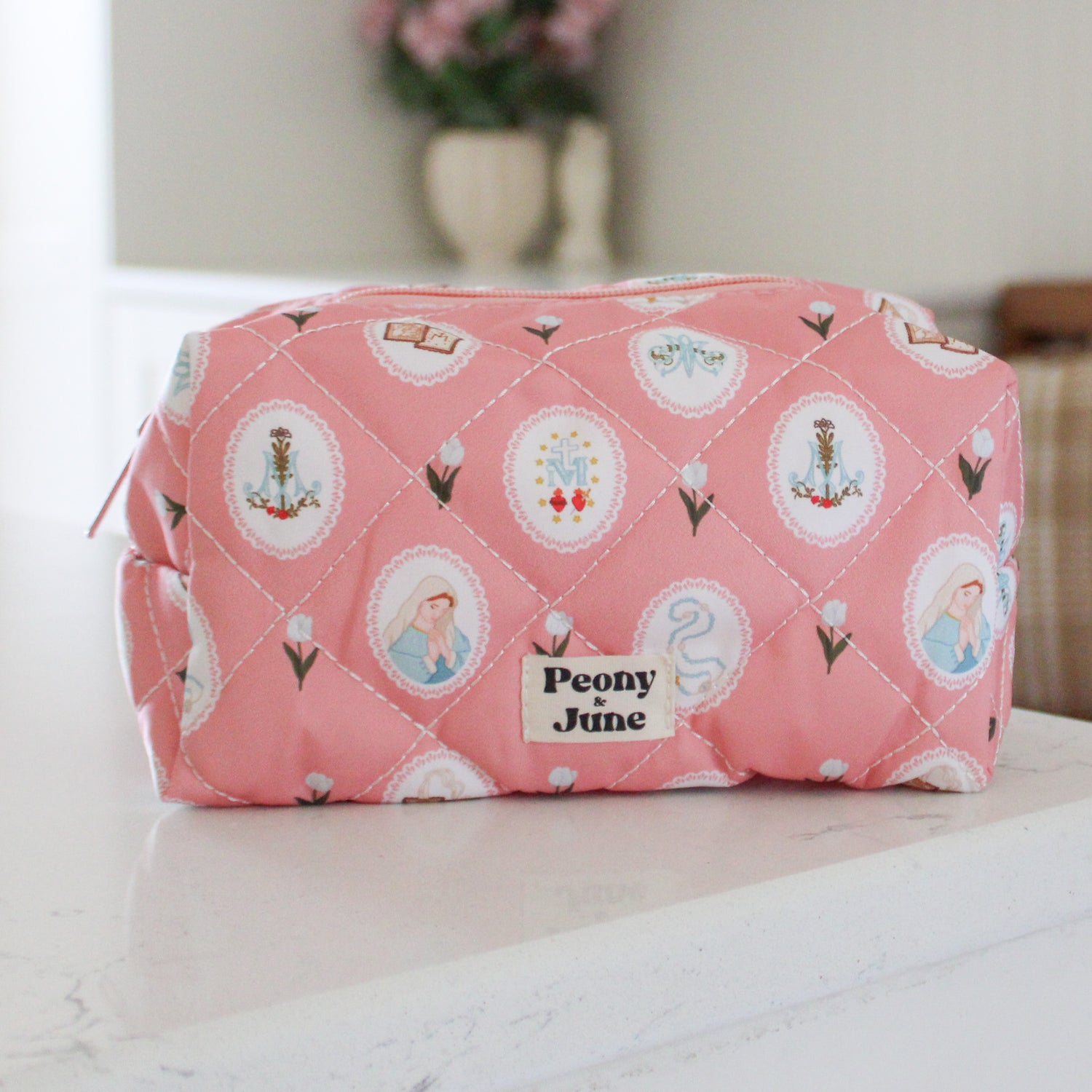 Marian Pink Quilted Pouch