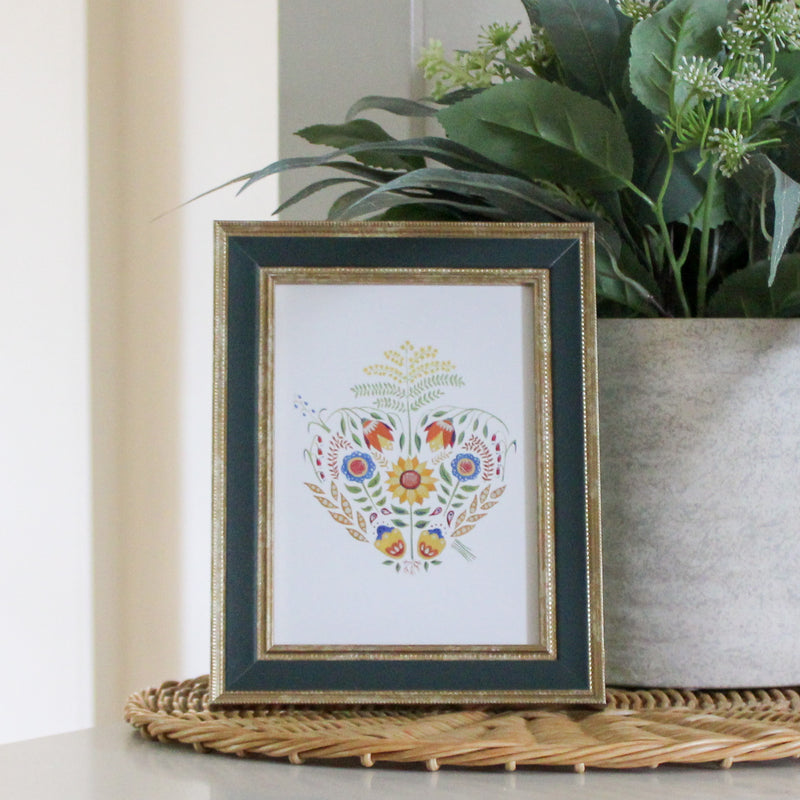 Folk Art Immaculate Heart of Mary Print: 5x7