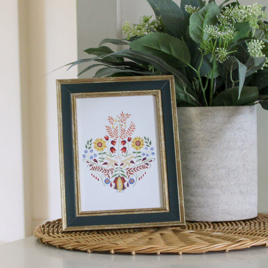 Folk Art Sacred Heart Print: 5x7