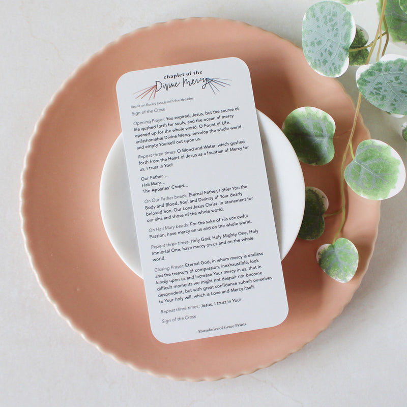 The Divine Mercy Chaplet Prayer Card