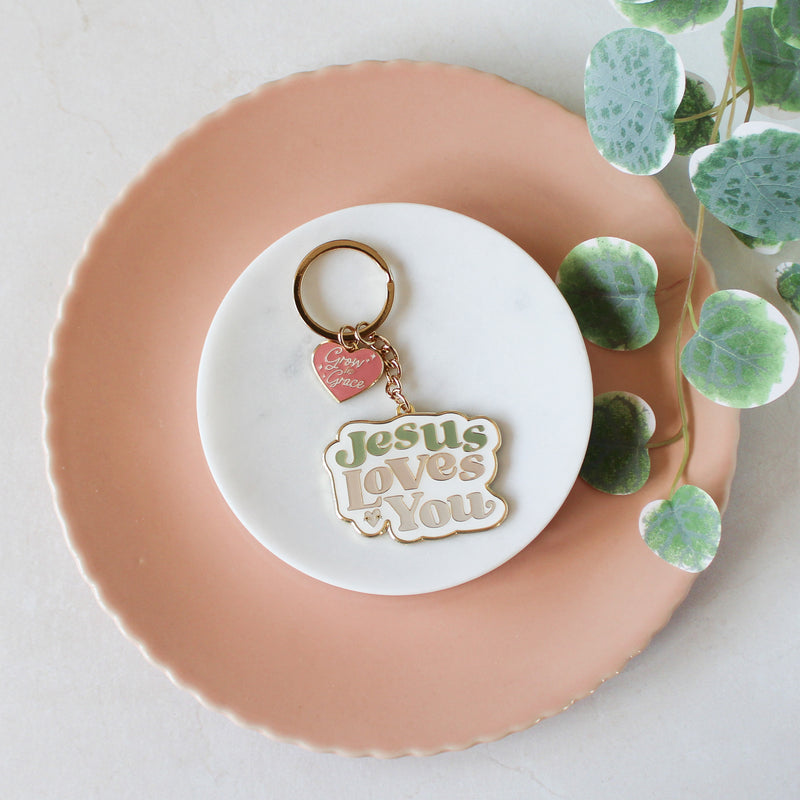 Jesus Loves You Enamel Keychain