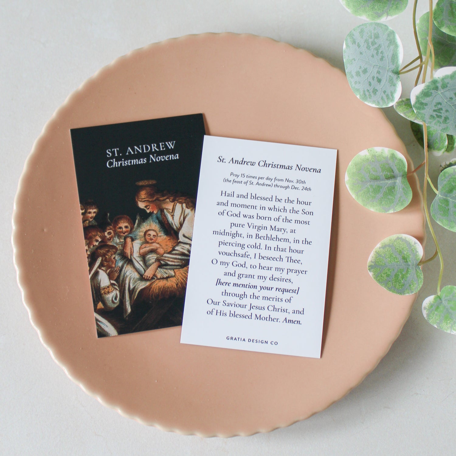 St. Andrew Christmas Novena Prayer Card: Single Card