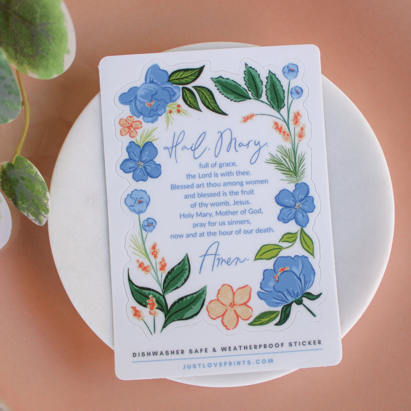 Hail Mary Prayer Vinyl Sticker