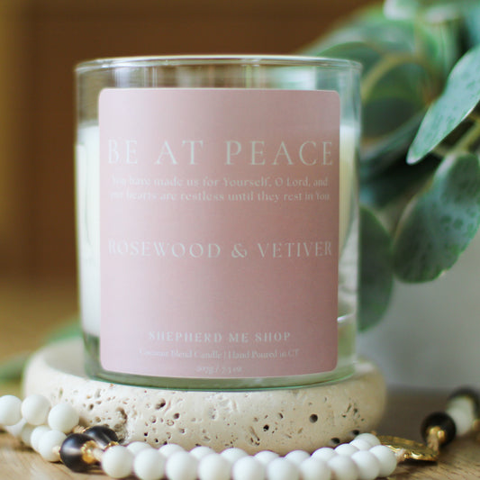 Be At Peace Candle: Rosewood & Vetiver