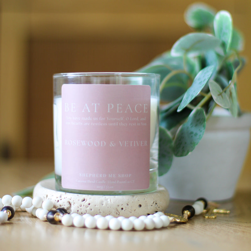 Be At Peace Candle: Rosewood & Vetiver