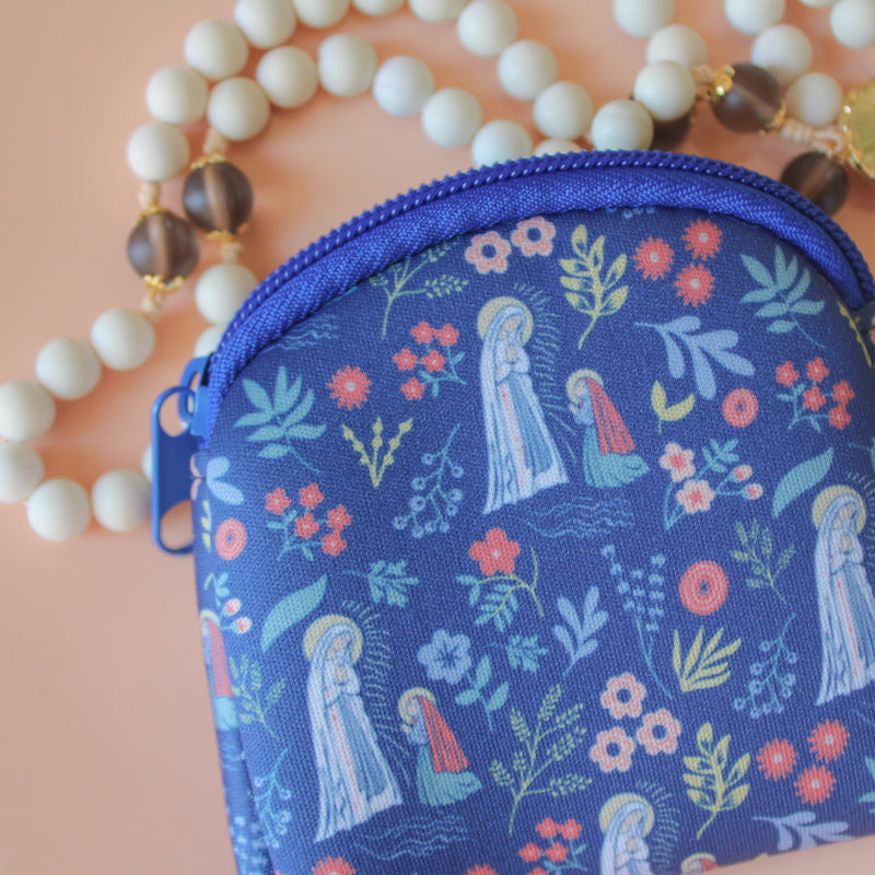 Our Lady of Lourdes Rosary Pouch