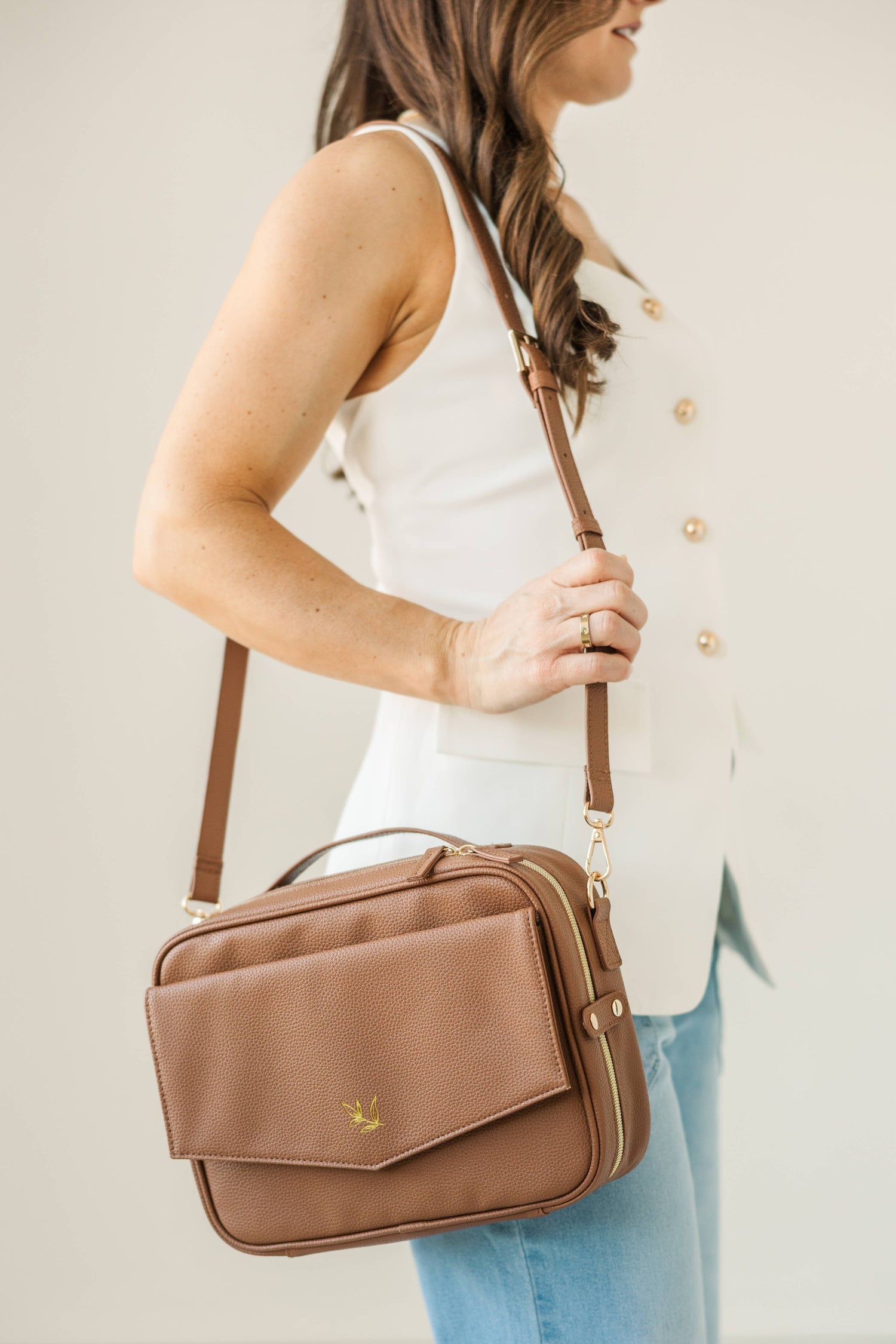 Bible Bag Crossbody: Mocha Bible Cover