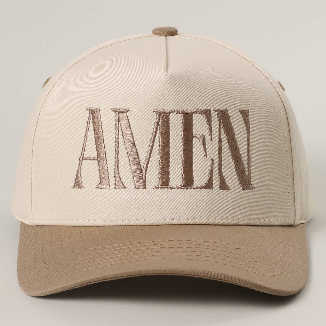 AMEN Trucker Hat: BEIGE