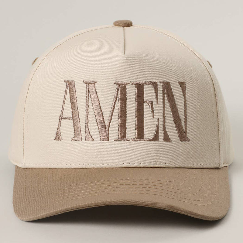 AMEN Trucker Hat: BEIGE