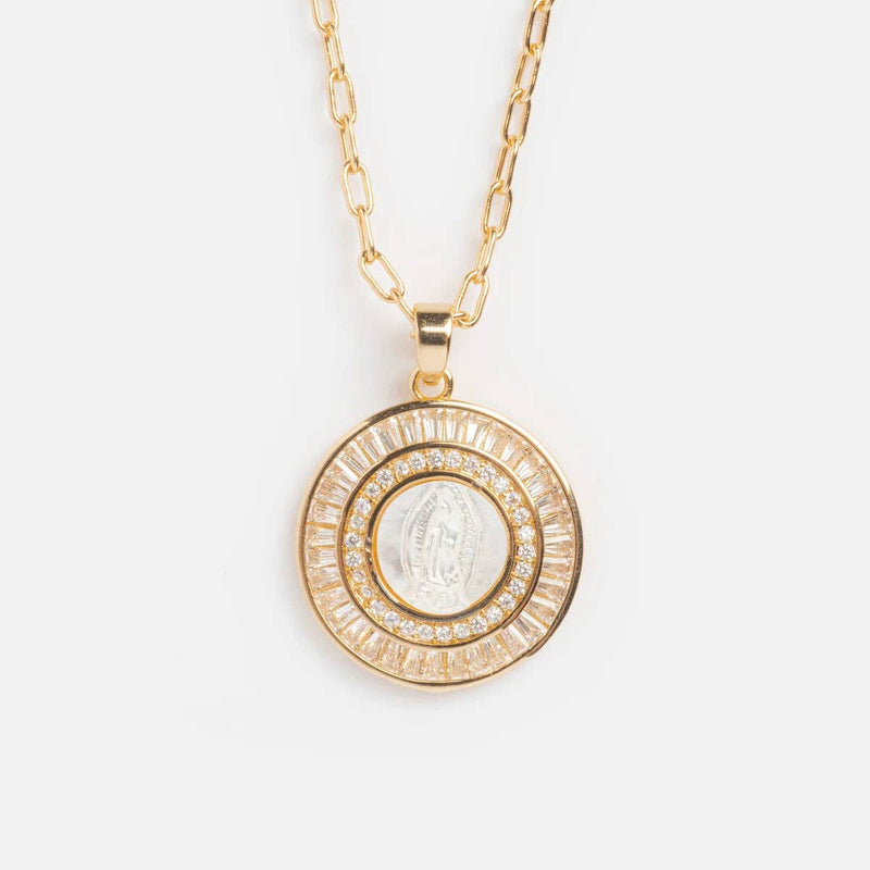 Classic Mother Mary Necklace: Gold