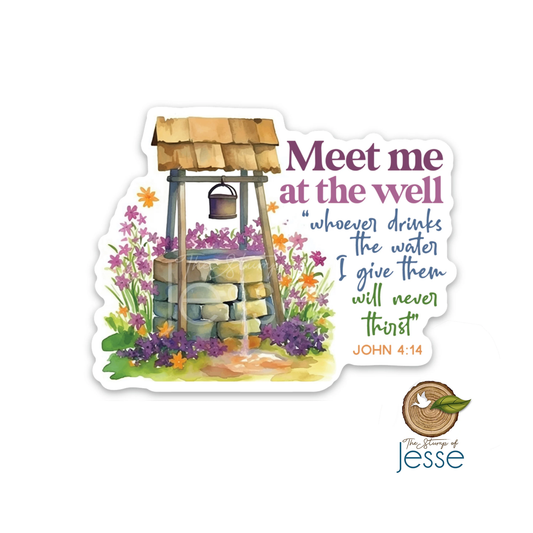 Meet Me at the Well Catholic Vinyl Sticker - Shepherd Me Shop