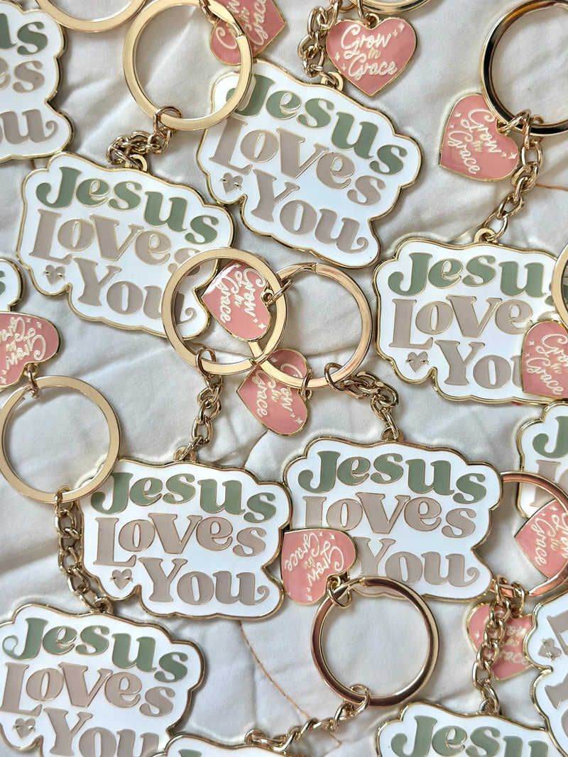 Jesus Loves You Enamel Keychain