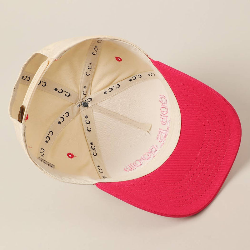God Is Good All The Time Embroidery Trucker Hat: HOT PINK / ONE SIZE - Shepherd Me Shop