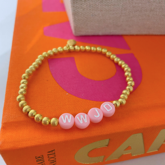 Pink & Gold WWJD Bracelet - Shepherd Me Shop
