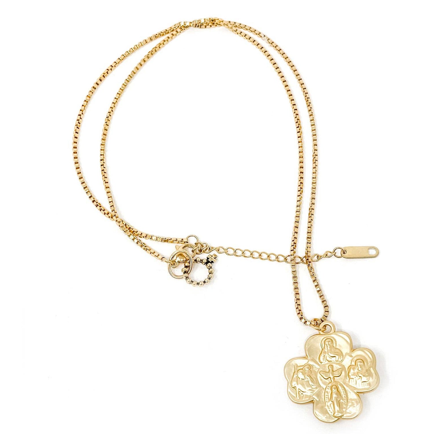 Gold Clover 4-Way Cross Necklace