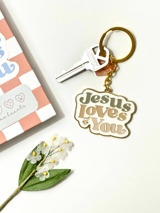 Jesus Loves You Enamel Keychain