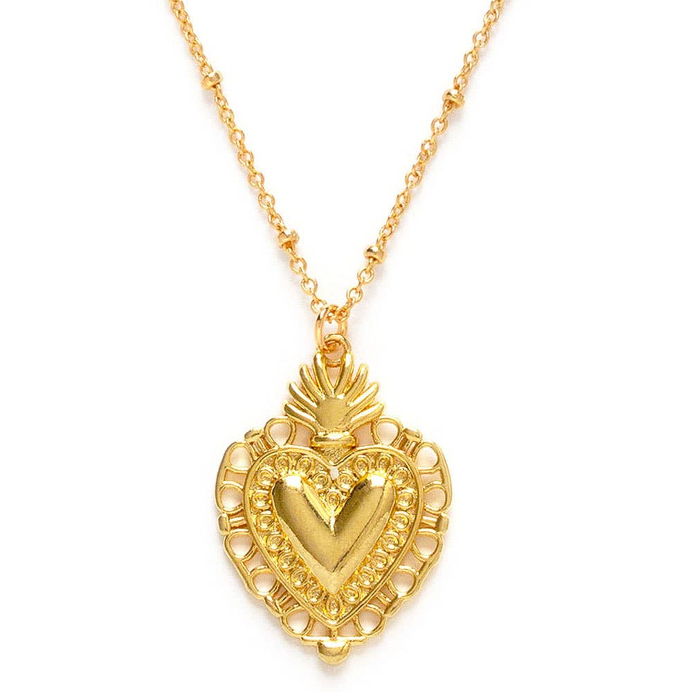 Flame of Love Heart Necklace