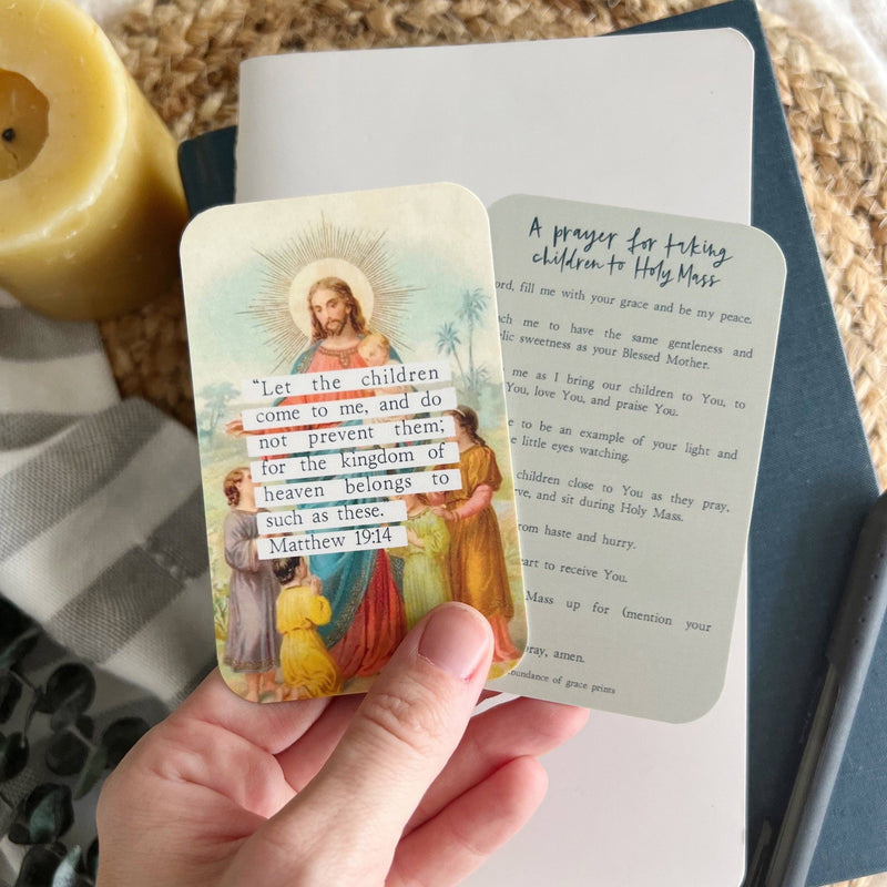Prayer for Taking Children to Holy Mass Prayer Card - Shepherd Me Shop