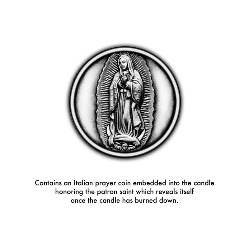 Saint Therese of Lisieux Candle: White Rose