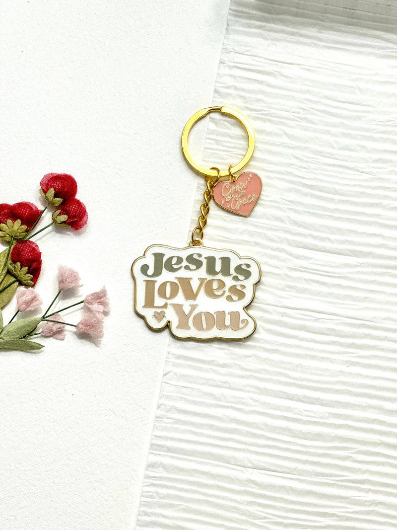 Jesus Loves You Enamel Keychain