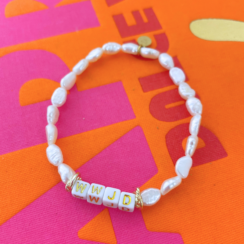 Pearl WWJD Bracelet - Shepherd Me Shop