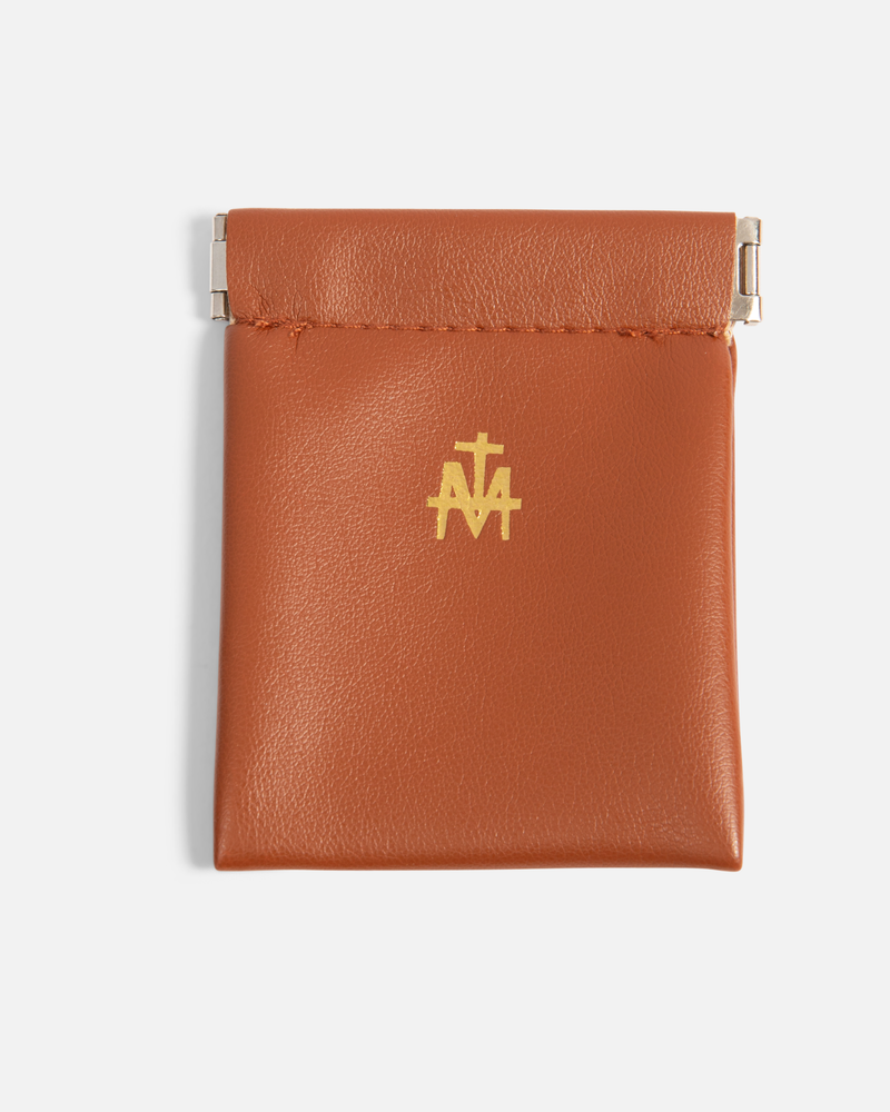 Brown Vegan Leather Rosary Pouch - Shepherd Me Shop