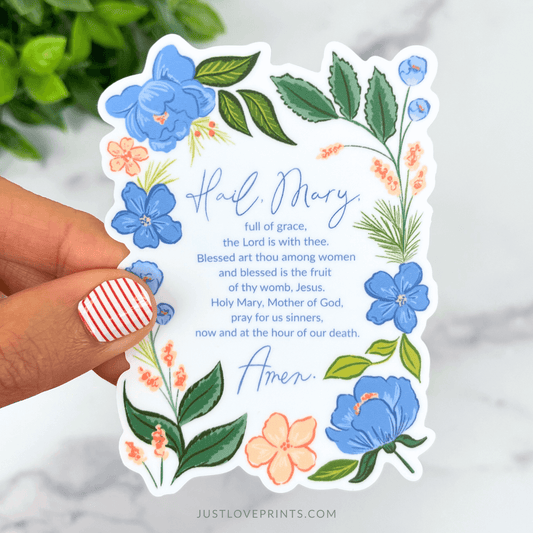Hail Mary Prayer Vinyl Sticker