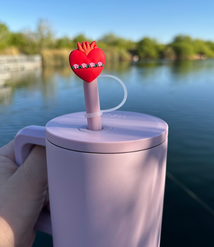 Catholic Straw Toppers: Holy Hearts (2 pack!)