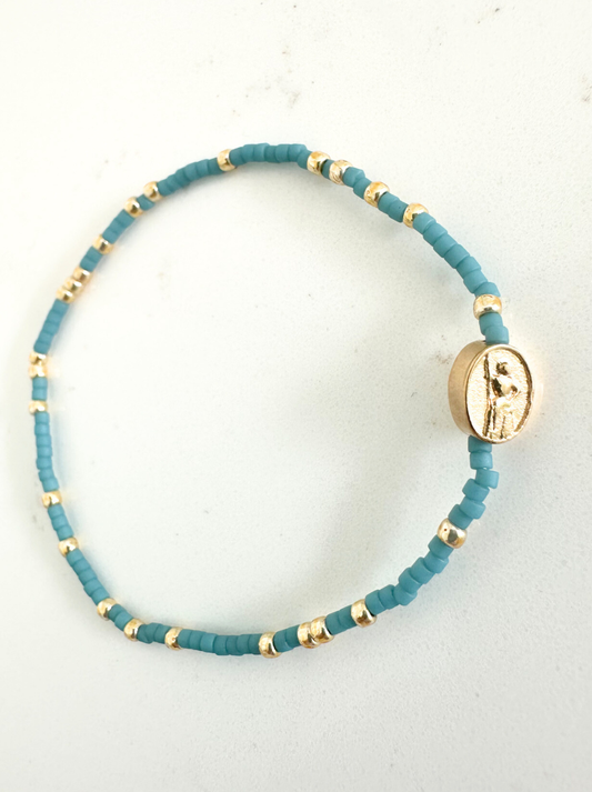 St. Joan of Arc Bracelet: Teal