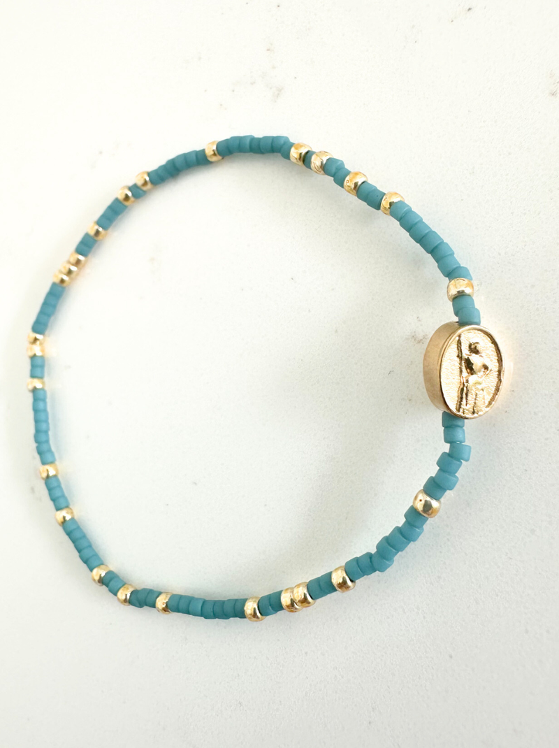 St. Joan of Arc Bracelet: Teal - Shepherd Me Shop