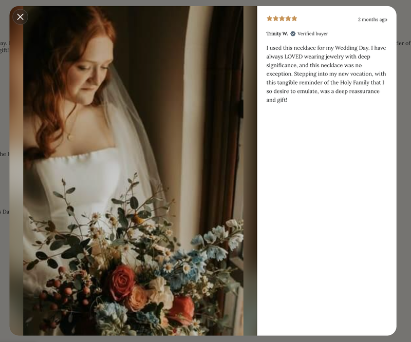 Holy Family Floral Necklace - 14K Gold Filled