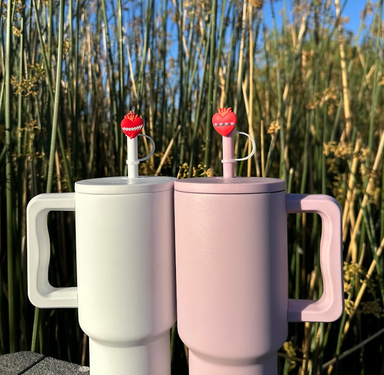 Catholic Straw Toppers: Holy Hearts (2 pack!)