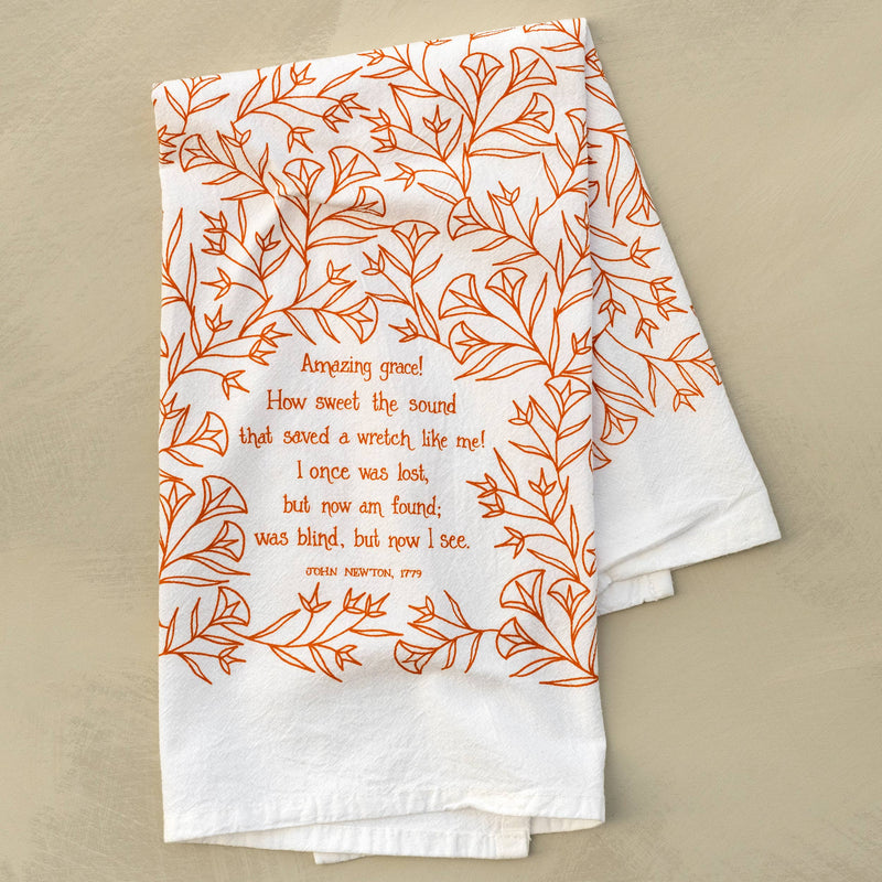 Amazing Grace Hymn Tea Towel