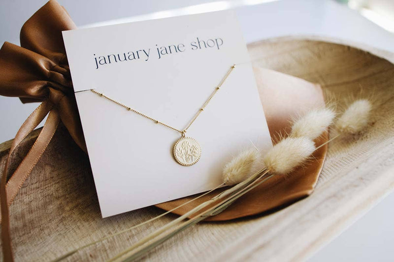 Holy Family Floral Necklace - 14K Gold Filled