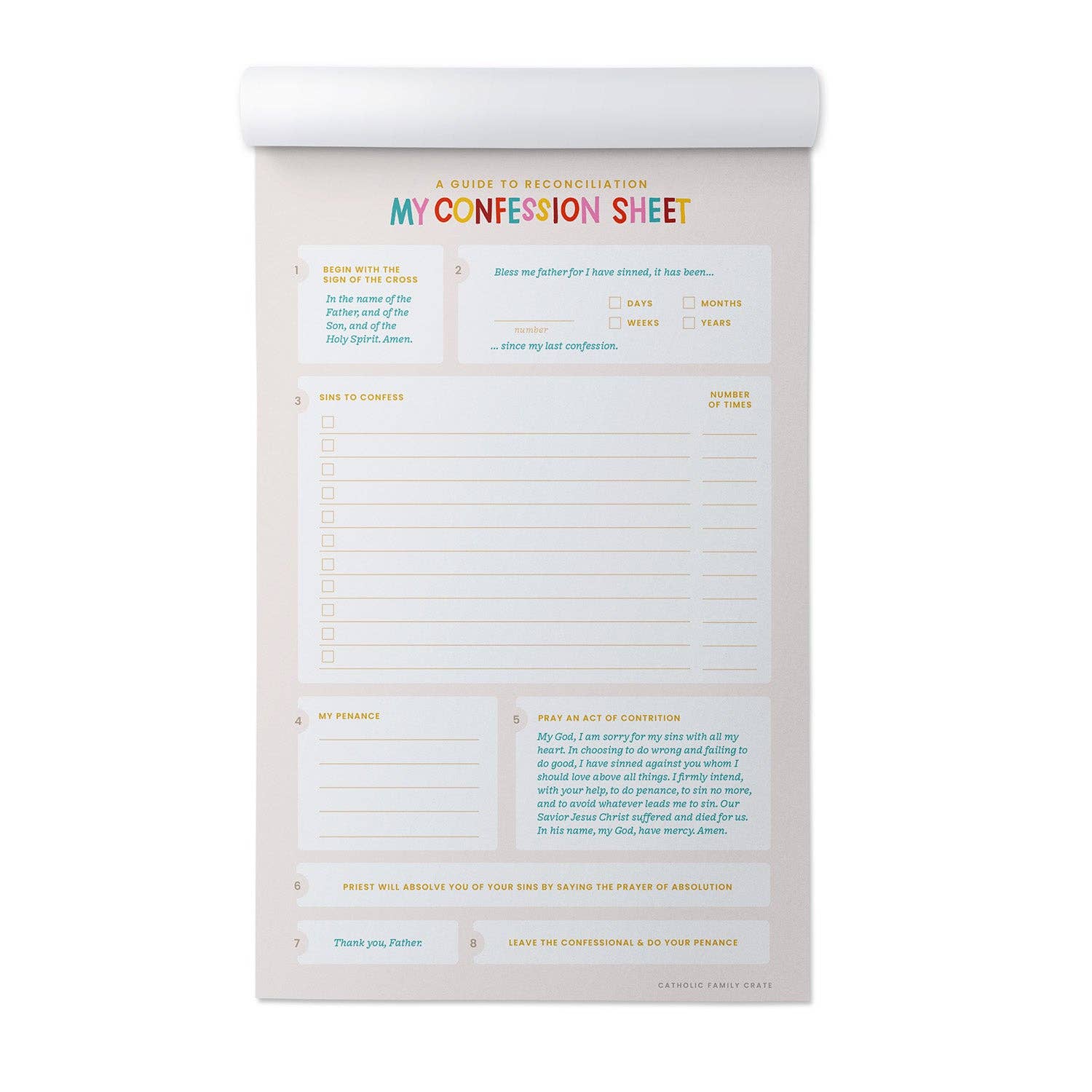 Confession Notepad for Kids
