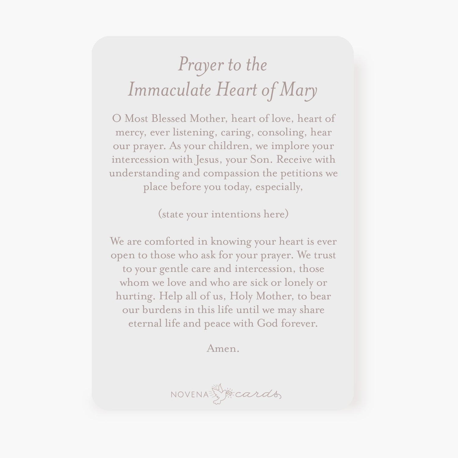 Immaculate Heart of Mary Prayer Card - Shepherd Me Shop