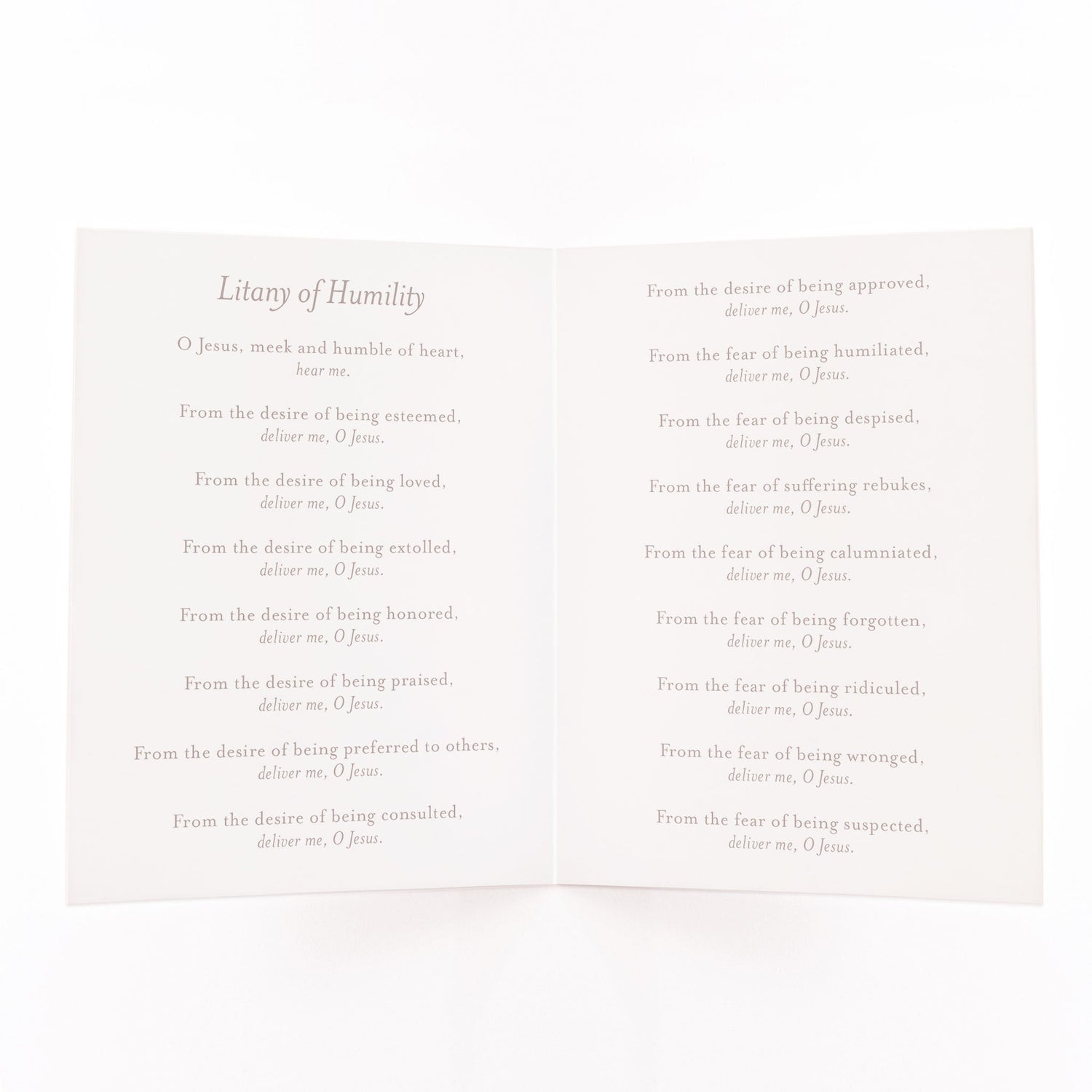 Litany of Humility Prayer Card - Shepherd Me Shop