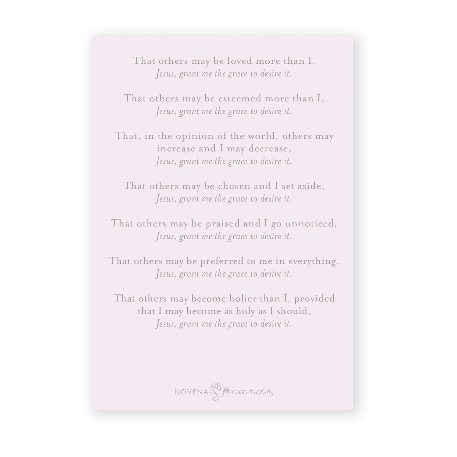 Litany of Humility Prayer Card - Shepherd Me Shop