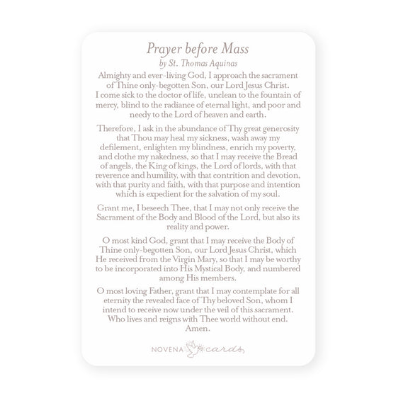 Prayer Before Mass Card - Shepherd Me Shop