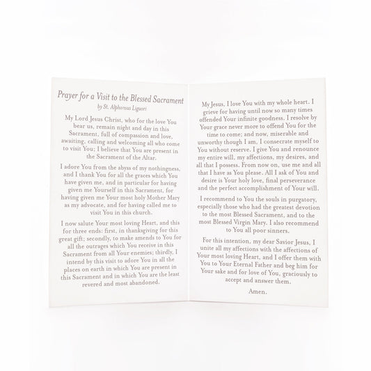 Visit to the Blessed Sacrament Prayer Card - Shepherd Me Shop