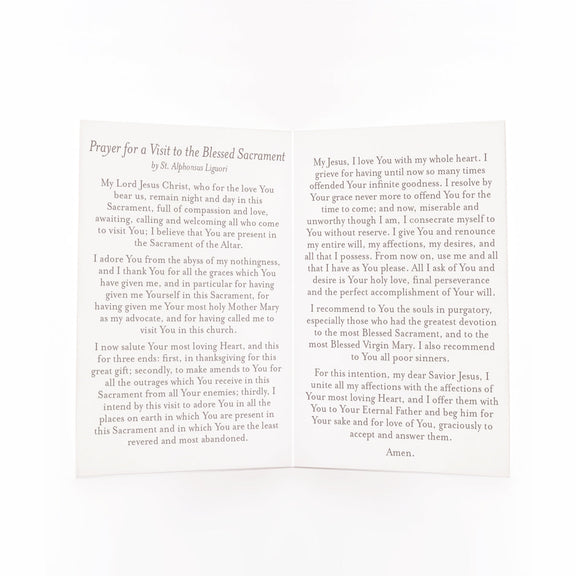 Visit to the Blessed Sacrament Prayer Card - Shepherd Me Shop