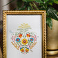 Folk Art Immaculate Heart of Mary Print: 5x7
