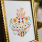Folk Art Sacred Heart Print: 5x7