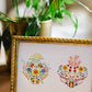 Folk Art Sacred and Immaculate Hearts Print: 5x7